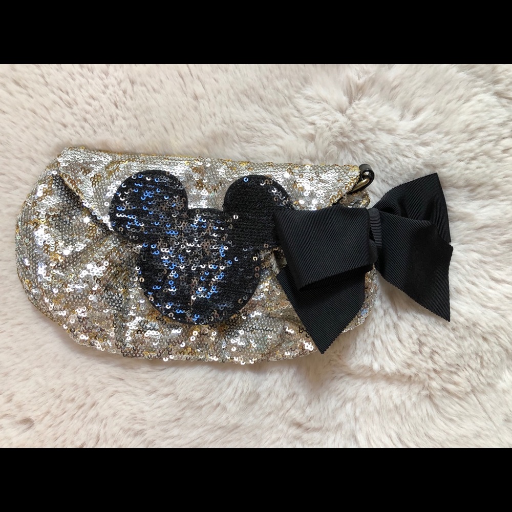 Disney Parks Silver Sequin Wristlet